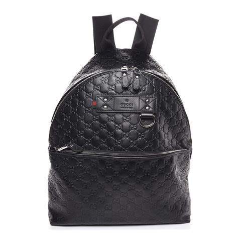 gucci mens black guccissima leather backpack|black gucci backpack for women.